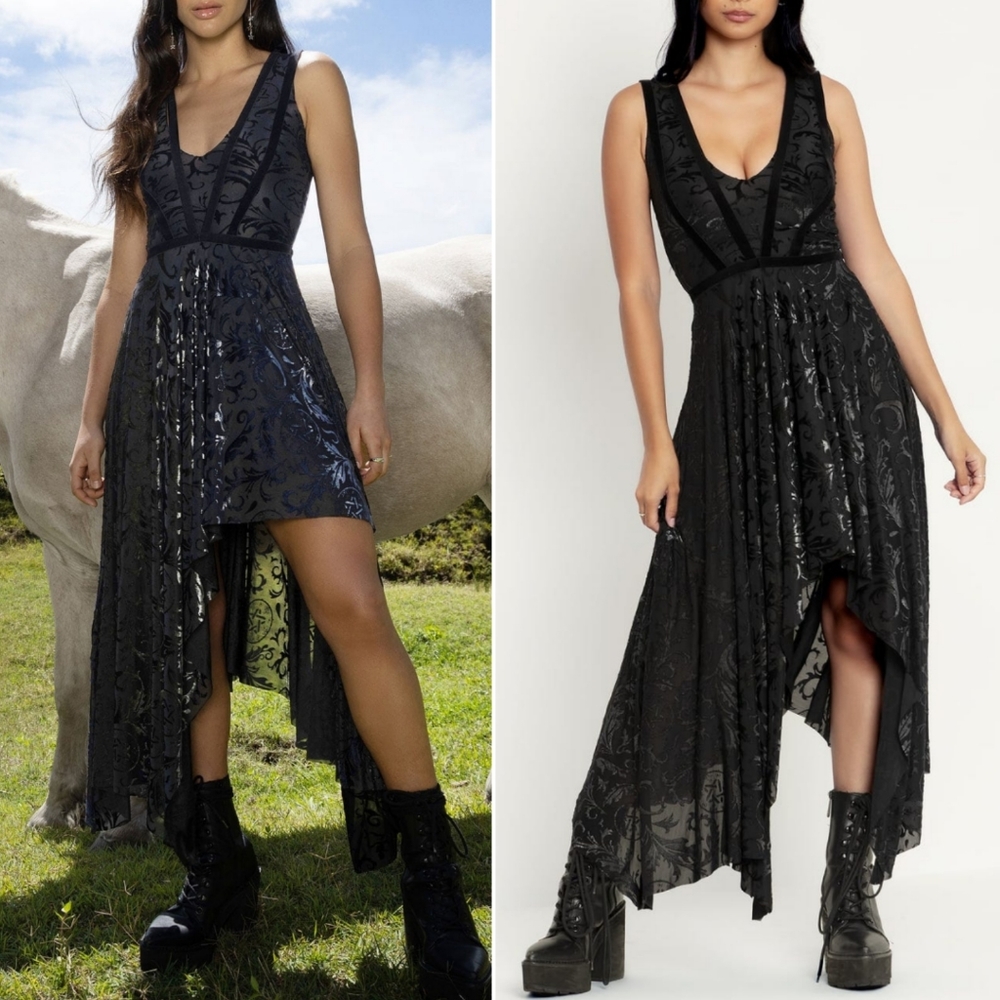 NEW🎃Blackmilk M, Burned Velvet The Witcher / Yennefer Sorceress Dress